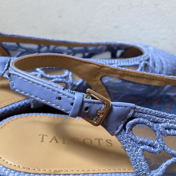 Talbots Light Blue Crochet Slingback Flats - Picture 9 of 10